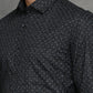 Black Printed Slim Fit Formal Shirt | GreenFibre