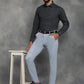 Black Printed Slim Fit Formal Shirt | GreenFibre