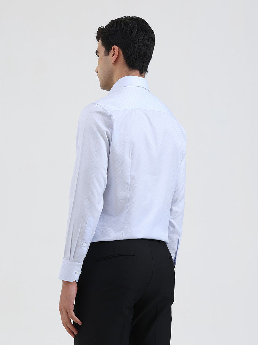 Sky Blue Solid Slim Fit Formal Shirt | Greenfibre