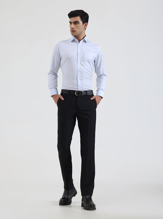 Sky Blue Solid Slim Fit Formal Shirt | Greenfibre