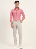 Grey Solid Super Slim Fit Casual Trouser | Greenfibre