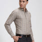Fawn Checked Slim Fit Formal Shirt | Greenfibre
