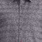 Grey Printed Slim Fit Casual Shirt | Greenfibre
