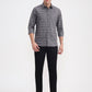 Grey Printed Slim Fit Casual Shirt | Greenfibre