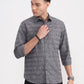 Grey Printed Slim Fit Casual Shirt | Greenfibre