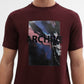 Maroon Printed Slim Fit T-Shirt | Greenfibre