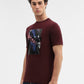 Maroon Printed Slim Fit T-Shirt | Greenfibre