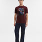 Maroon Printed Slim Fit T-Shirt | Greenfibre