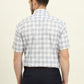 White & Grey Checked Regular Fit Formal Shirt | JadeBlue