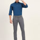 Grey Solid Super Slim Fit Casual Trouser | Greenfibre
