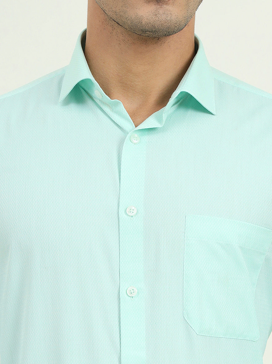 Mint Green Solid Regular Fit Formal Shirt | Greenfire