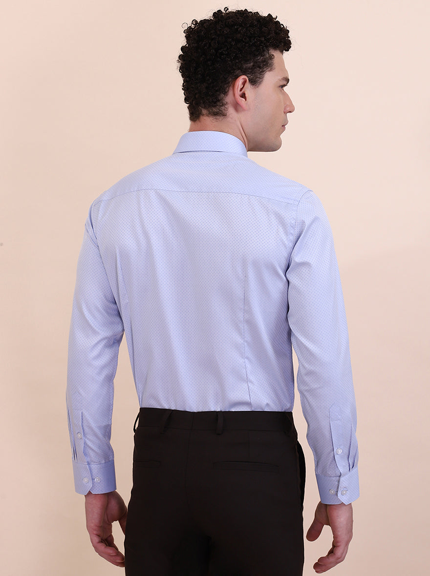 Sky Blue Solid Slim Fit Formal Shirt | Greenfibre
