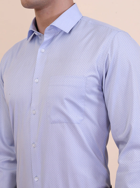 Sky Blue Solid Slim Fit Formal Shirt | Greenfibre