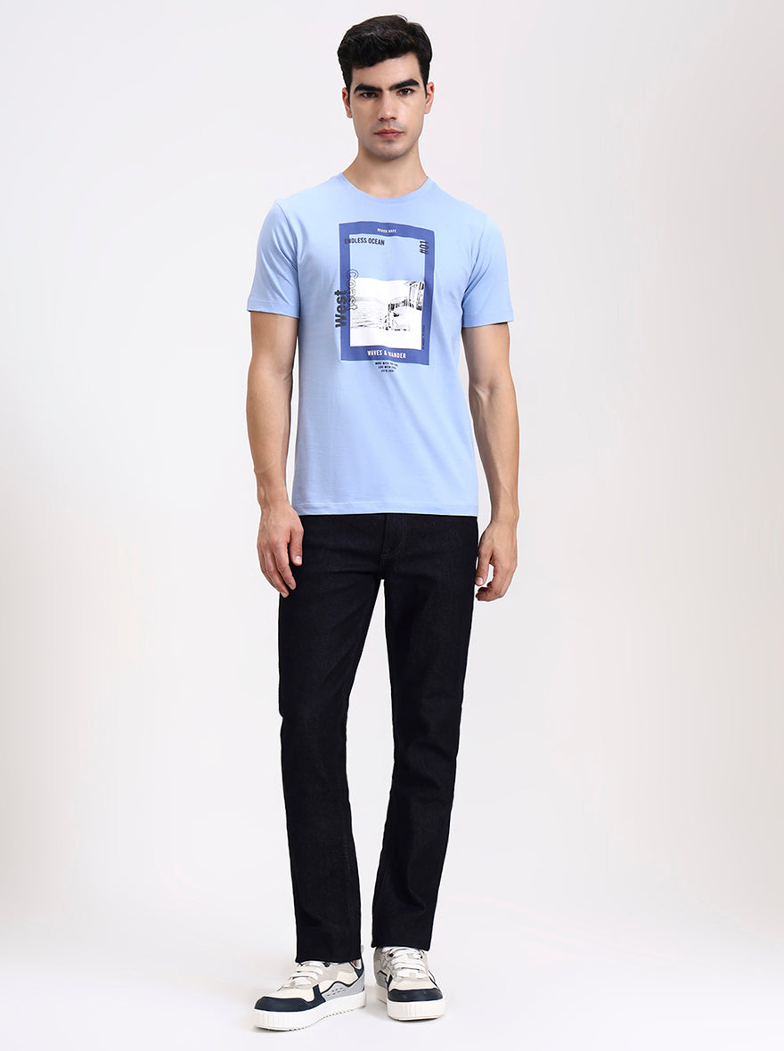 Raw Blue Washed Straight Fit Jeans | Greenfibre