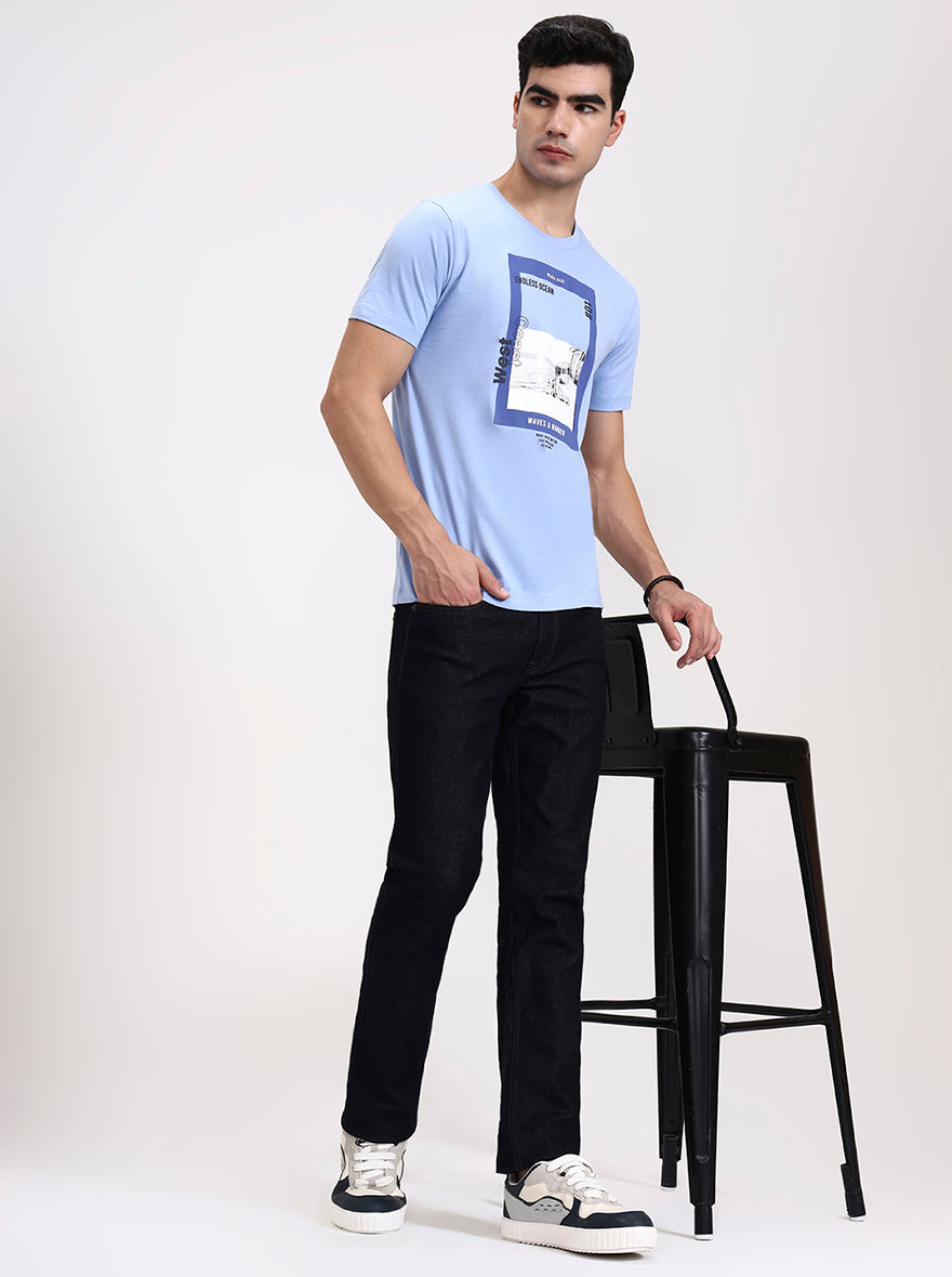 Raw Blue Washed Straight Fit Jeans | Greenfibre