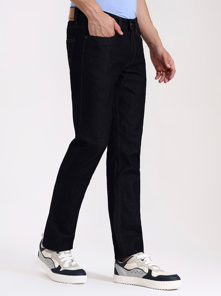 Raw Blue Washed Straight Fit Jeans | Greenfibre