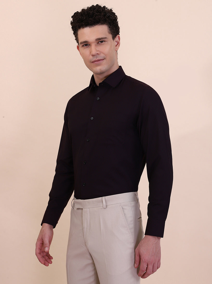 Maroon Printed Regular Fit Formal Shirt | Greenfibre