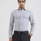 White & Grey Checked Slim Fit Formal Shirt | Greenfibre