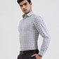 White & Grey Checked Slim Fit Formal Shirt | Greenfibre