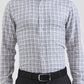 White & Grey Checked Slim Fit Formal Shirt | Greenfibre