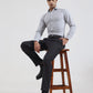White & Grey Checked Slim Fit Formal Shirt | Greenfibre