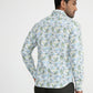 Light Blue Printed Slim Fit Casual Shirt | Greenfibre