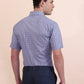 Blue Checked Regular Fit Formal Shirt | Greenfibre