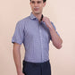 Blue Checked Regular Fit Formal Shirt | Greenfibre