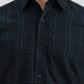 Dark Green Checked Smart Fit Semi Casual Shirt | Greenfibre
