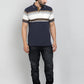 Navy Blue Striped REGULAR FIT Polo T-Shirt | Greenfibre