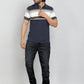 Navy Blue Striped REGULAR FIT Polo T-Shirt | Greenfibre