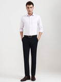 Navy Blue Solid Slim Fit Formal Trouser | Greenfibre