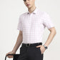 White & Pink Checked Regular Fit Formal Shirt | Greenfibre