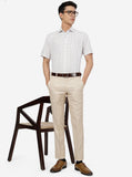 Khaki Solid Super Slim Fit Formal Trouser | Greenfibre