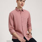 Peach Solid Slim Fit Casual Shirt | Greenfibre