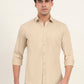 Beige Solid Slim Fit Semi Casual Shirt | Greenfibre