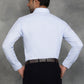 Sky Blue Striped Slim Fit Formal Shirt | GreenFibre