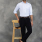 Sky Blue Striped Slim Fit Formal Shirt | GreenFibre