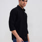 Black Solid Slim Fit Casual Shirt | Greenfibre