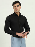 Black Solid Slim Fit Party Wear Shirt | Greenfibre