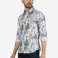 Off White Printed Slim Fit Casual Shirt | Greenfibre