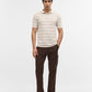 Fawn Jacquard Slim Fit Polo T-Shirt | Greenfibre