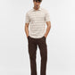 Fawn Jacquard Slim Fit Polo T-Shirt | Greenfibre