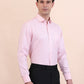 Peach Solid Slim Fit Formal Shirt | Greenfibre