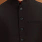 Black Solid Waist Coat | Greenfibre