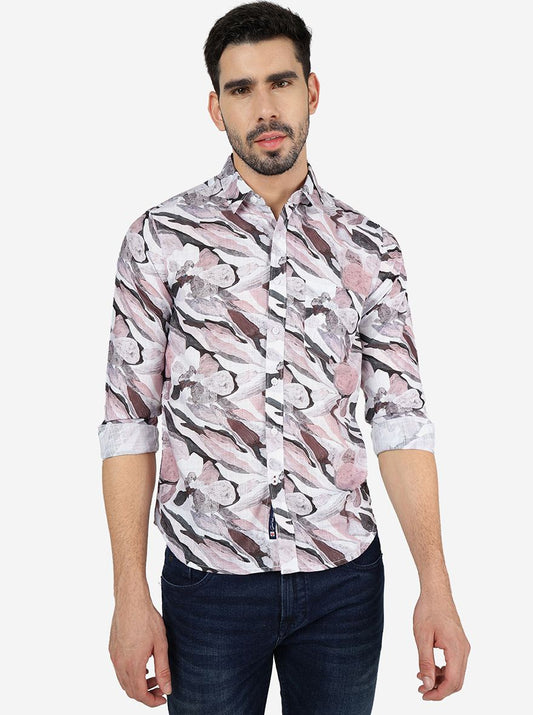 Wild Rose Printed Slim Fit Casual Shirt | Greenfibre