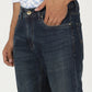 Dark Blue Washed Straight Fit Jeans | Greenfibre