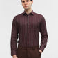 Maroon Striped Slim Fit Formal Shirt | Greenfibre