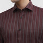 Maroon Striped Slim Fit Formal Shirt | Greenfibre