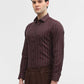 Maroon Striped Slim Fit Formal Shirt | Greenfibre